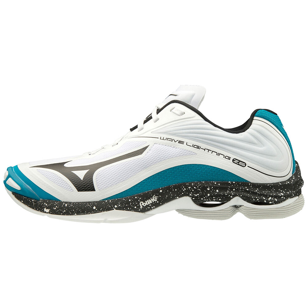 Mizuno Men's Wave Lightning Z6 Volleyball Shoes White/Black/Blue (V1GA200085-NLF)